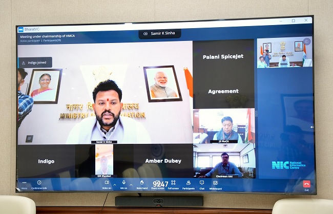 मध्य पूर्व में बिगड़ते हालात के मद्देनजर समीक्षा बैठक करते के. राम मोहन नायडू