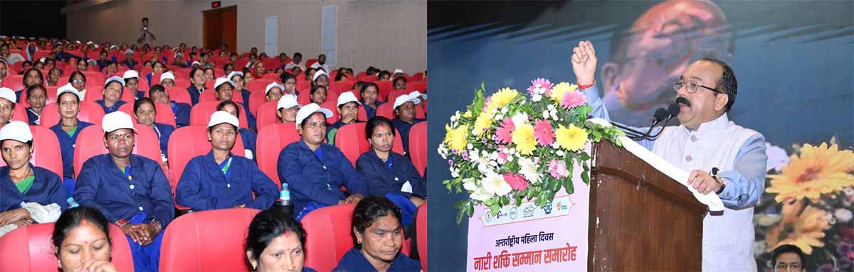 समारोह काे संबाेधित करते हुए उप-मुख्यमंत्री अरुण साव