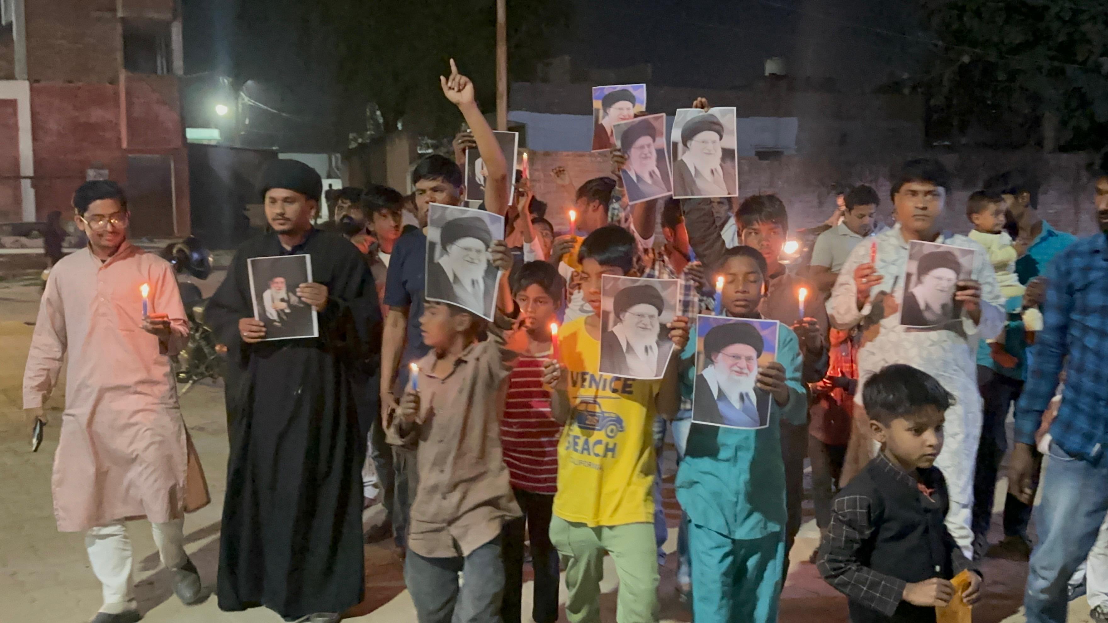 आयतुल्लाह सैय्यद अली खामनाई की शहादत पर कैंडल मार्च,