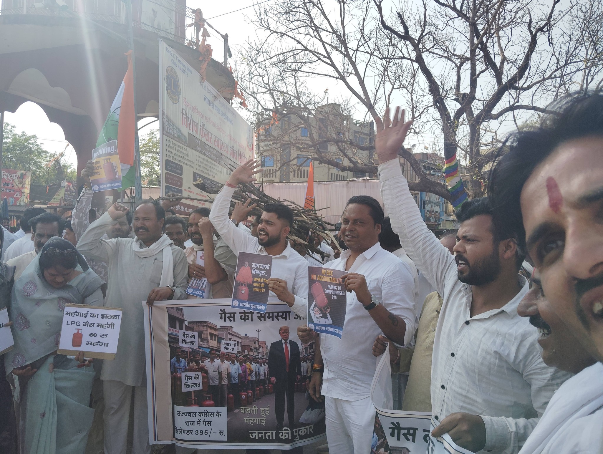 In Ashok Nagar, a poster of Trump with