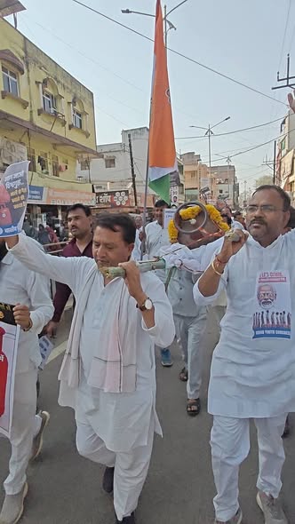 In Ashok Nagar, a poster of Trump with