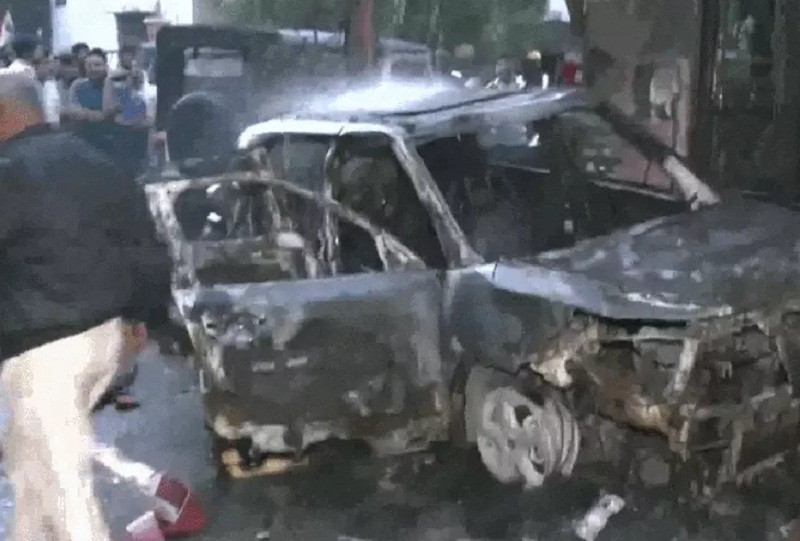 इंदौर में अग्नि हादसे के बाद घटनास्थल की तस्वीर